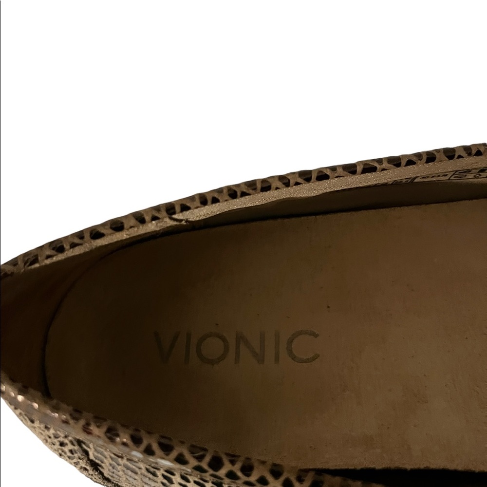 Vionic Brown Snake-Embossed Leather Loafers - Picture 11 of 11